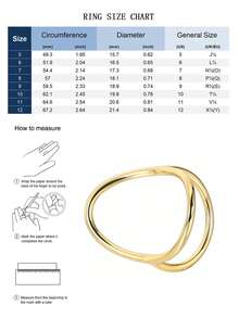 Charm-In Minimalist Hollow Oval Plated Gold Ring, Versatile For Commuting, Adds Elegance To Spring/Summer Outfits, Thoughtful Jewelry Gift - Gold - View 4