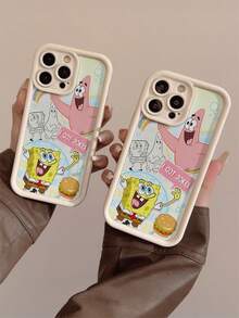 1 pieza Funda de teléfono a prueba de golpes con diseño de hamburguesa y letras de dibujos animados Creative Rainbow SpongeBob Squarepants, compatible con Samsung/Apple 17/16/15/14/13/12/11Pro Max/12Pro/14Plus y otros modelos - Multicolor - Ver 8