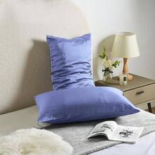 Silk Pillow Cases Silk Pillowcases Soft Breathable Both Sided Natural Silk Pillowcase With Zipper Sleep Silk Pillow Cases 1 Pc Standard, Cornflower Blue - 矢車菊藍+標準 - 查看 3