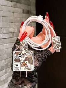 Ghost Everyday Data Cable Protector Compatible With Apple Data Cable, Suitable For 18-20W Charger Protective Case, Anti-Breakage And Anti-Scratch - Clear - View 3