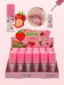 Set de 24 Aceite Para Labios, Lip Oil, Brillo de Labios Hidratante, Acabado Espejo de Alto Brillo, Aceite Labial Nutritivo y Voluminizador, Fórmula No Pegajosa de Larga Duración, Repara Las Líneas de Los Labios, Esencia Para el Cuidado de Los Labios - Rosa - Ver 1