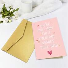 1PC Sweet "Everyone Wishes They Had You" Mum Card (With Envelope) - "You're The Mom That Everyone Wishes They Had" Heartfelt Message, Perfect For Mom/Mother's Day/Birthday, Loving Greeting Card - Multicolor - View 10