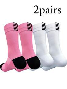 10 Pairs Women's Striped Bow Tie Mid-Calf Socks, Black & White Simple Design, Suitable For Casual & Leisure, Spring/Autumn - Multicolor - View 12