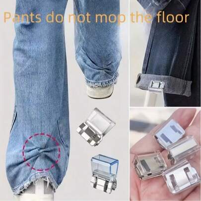 Invisible Leg Clips - Seamless Hidden Buckle Closure To Prevent Dragging & Tripping, Easy Install Jeans & Pants Adjuster, Mixed Colors, High-Quality Durable Fasteners, Waist Tightener Clothing Accessories, Pant Waist Tightener, Smooth Finish Accessory, Crystal Clear Casing, Tripping Prevention, Discreet Fastener, Sturdy Fasteners, Nosew Adjuster, Fashion Enthusiasts