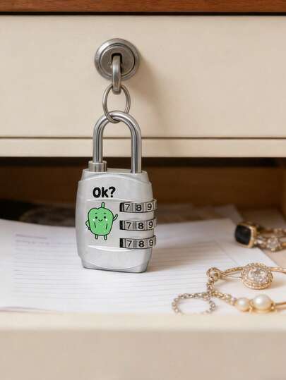 1pc Three-Digit Metal Combination Lock, With Cute Vegetable Print,Gym Locker Combination Padlock, Suitcase And School Bag Zipper Anti-Theft Combination Lock, Portable Small Colored Metal Lock Luggage Padlock, Small And Sturdy, Solid Padlock, Quadruple Anti-Theft, Worry-Free Travel, A Must-Have For Going Out, A Good Thing For Students To Start School,Ramadan, Eid Al-Fitr, Valentine'S Day, Mother'S Day Gifts, Thanksgiving Gifts