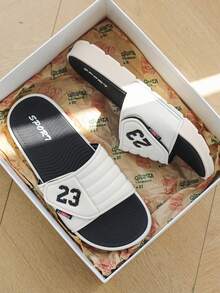 Men's Sports Slippers, Durable Thick EVA Sole, Casual Indoor Outdoor Wear Slippers, Summer Outdoor Beach Casual Sandals For Men - White - View 2