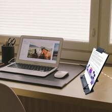 Yuetshuni Desktop Document Holder, Black Paper Holder Stand For Desk, Metal Paper Stand For Desk When Typing, 7 Adjustable Angles Copyholder - White - 查看 7