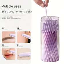 10/30/40pcs Set Exfoliating, Hair Removal & Trimming Tools, Body & Facial Hair Grooming Kit With Long Handle Blades And Precision Guards, Suitable For Women Eyebrow Shaping, Home Or Travel Use - Purple - View 3