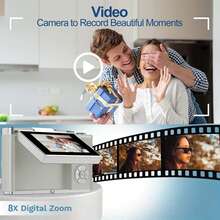 8倍数码变焦数码相机，适合Vlog拍摄，2.4英寸IPS屏幕，可充电，专业摄影相机，适合青少年使用，支持SD卡读卡器和OTG功能，4800万像素，是摄影、摄像和网络摄像头使用的理想之选，是世界杯、情人节、新年、开斋节、生日、派对的完美礼物 - 彩色 - 查看 11