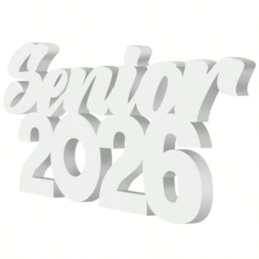 Senior 2026 Sign Graduation Decorations Class Of 2026 Decorations Photo Prop Graduation Table Centerpieces For Senior Night Decor High School College Sign Grad Party Supplies - White - View 1
