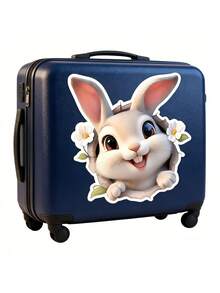 1pc Easter Bunny Sticker, White 3D Rabbit Hole Sticker, Easter Cartoon Wall Decal For Car/Laptop/Luggage/Toilet Lid, Cute Animal Creative Waterproof Decal - Multicolor - View 5