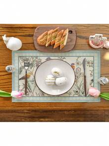 Juego de 4 piezas/6 piezas de individuales de lino estilo bohemio, manteles individuales antideslizantes para mesa de comedor, mantel rectangular, lavable, adecuado para cena familiar, mesa de café, decoración de cocina y comedor, decoración de mesa para fiestas y escenas, decoración del hogar - Multicolor - Ver 5
