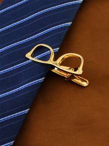 1pc Punk Style Personalized Gold-Tone Tie Clip, Suitable For Men's Formal Occasions - Gold - View 6