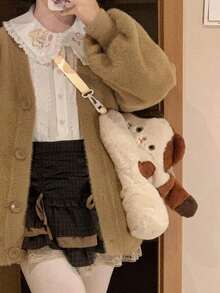 Fashionable Shoulder Bag With Cute Plush Cat Design, Soft & Fun Crossbody Bag For Girls - Multicolor - View 4