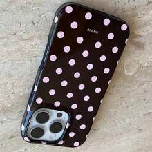 Jelly Black Polka Dot TPU Shockproof Full Coverage Protective Case Compatible With Apple 6/7/8/X/XS/XR/XS Max/11/12/13/14/15/16/17 Pro Max, Suitable As Birthday And Christmas Gifts For Couples, Women, Daughters, Boyfriends, Girlfriends, And Teenage Girls - Black - View 3