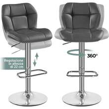 Barstools - אפור כהה - עור - ראה 6