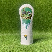 熔岩绿骷髅高尔夫球杆套，涂鸦艺术高尔夫球杆套，街头风高尔夫球杆套，高尔夫配件 - 白色 - 查看 11