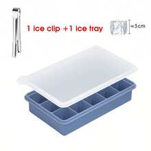 2pcs/Set (1 Ice Clip Included) 15-Cavity Square Silicone Ice Cube Tray With Silicone Lid, Multi-Cavity Silicone Ice Cube Mold, Whiskey Ice Cube Maker - Multicolor - View 13