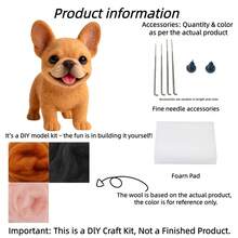 1Set Animal Crochet Kit For Beginners, Beginner Crochet Kit For Adults With Step-By-Step Text Tutorials, Dog DIY Knitting Kit, Cute Funny Home Decorative Ornaments, Birthday Valentine's Day Easter And Christmas Gifts - White French Bulldog - View 13