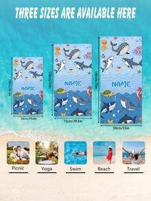 Toalha de Praia Personalizada para Crianças, Presente de Aniversário de Verão Perfeito, Adequada para Várias Ocasiões de Verão. Toalha de Praia e Acessórios Personalizáveis, Aplicáveis para Praia, Piscina, Viagem, Acampamento, Ioga e Outros Cenários. - Multicolorido - Visão 3
