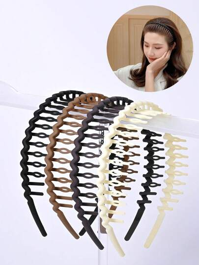 2 Pieces/4 Pieces Of Anti Slip Hair Band With Teeth, Hair Band With Facial Mask For Women's Face Washing, Anti Slip Hair Clip With Teeth Hair Accessories Hair Hoop Beauty Home Bedroom Decor