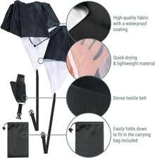 BULLETSHAKER Running Parachute Speed Training 54'' Inch Agility Training Equipment, Speed Chute Resistance Parachute For Speed And Acceleration Training - White - View 3