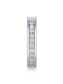 Anillo de Moissanita de plata de ley 925 para mujer, anillo de compromiso/boda hipoalergénico de alta gama, regalo para el Día de San Valentín/cumpleaños, empaquetado en caja de regalo resistente a la oxidación - Plateado - Ver 9