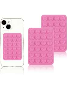 2PCS Silicon Suction Phone Case Mount, Hands-Free Fidget Toy Mirror Shower Phone Holder, Videos And Selfies (White, Light Pink) - Multicolor - View 11