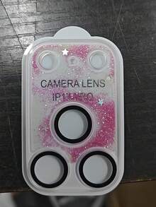 1片全新奢华闪粉流沙镜头膜，兼容 17 Pro Max/17 Pro，一体式闪粉流沙底膜，创意闪粉简约设计，适用于日常、办公、居家使用，闪亮水晶防水防震防摔防刮花。 - 粉色 - 查看 6