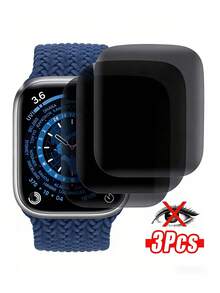 Set de 3 protectores de pantalla de privacidad para Apple Watch Ultra 2/3/Ultra 49mm, Series 10(42mm), Series 10(46mm) 40mm, SE/9/10/11/8/7/6/5/4/3/2/1, cobertura total 3D con borde curvo, antirreflejo, antirayones, alta definición, tacto sensible, adecuado como protector de pantalla de reloj para cumpleaños, familia, amigos, accesorios de reloj, resistente al agua, a prueba de golpes, antihuellas - Negro - Ver 22