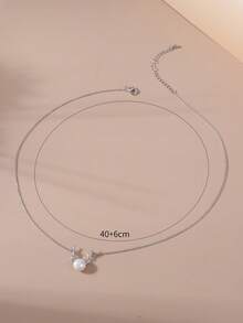 1pc Minimalist Deer Antler Necklace, Fashionable Delicate Choker Necklace For Women - Silver - View 3