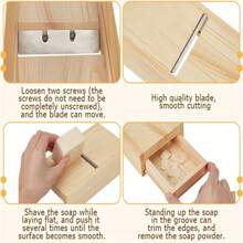 Candle Beveler Planer Scented Candle Cutter Mold Wooden Beveler Planer With Drawer Candle Trimmer, Beveler Sharp Blade, Stainless Steel Sharp Blade Creative Candles Beveler Cutter Mould, Candle Making Supplies, DIY Candle Trimmer Cutter For Soap And Candle Making, Easy To Use Candle Slicer Handmade Craft Making Tools - Yellow - View 4