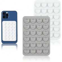 2PCS Silicon Suction Phone Case Mount, Hands-Free Fidget Toy Mirror Shower Phone Holder, Videos And Selfies (White, Light Pink) - Multicolor - View 29