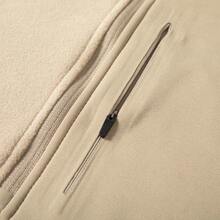 Mubberry Unique Mens Fleece Sweatshirt Jacket Pullover Pockets Warm Winter Jacket Thermal - 駝色 - 查看 4
