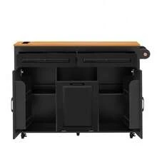 Mobile Storage Islands - Black + MDF - View 10