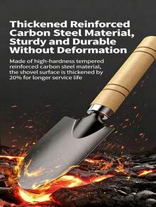 3件套园艺工具套装 - 加厚碳钢宽铲+窄铲+三齿耙，防锈涂层，加长实木防滑手柄，第二代淬火钢，一套可替代10件工具！适用于家庭园艺、盆栽、翻土、除草、蔬菜种植、海滩寻宝、露营等。 - A - 查看 5