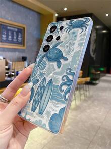 1pc Sea Turtle & Ocean Pattern Android Phone Case, Precise Cutout Camera Protection Suitable For Samsung Galaxy S25 Ultra/Galaxy S24 Ultra/S24/S23 Ultra/A56 5G/A55 5G/A52s 5G/A26 5G, Nothing, Pixel, INFINIX, Xiaomi Redmi Protective Cover - Multicolor - View 7