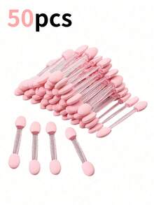 100/50pcs Double-Sided Pink & Black Multi-Functional Nail Art Brushes, Nail Art Painting Tools - Multicolor - View 5