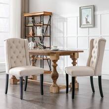 Dining Chairs - Beige + Velvet-1 - View 2