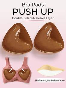 1对女士隐形双面硅胶粘性胸垫，可重复使用，上托提拉，防水加厚衬垫，适用于比基尼、泳衣和无肩带文胸 - 彩色 - 查看 22