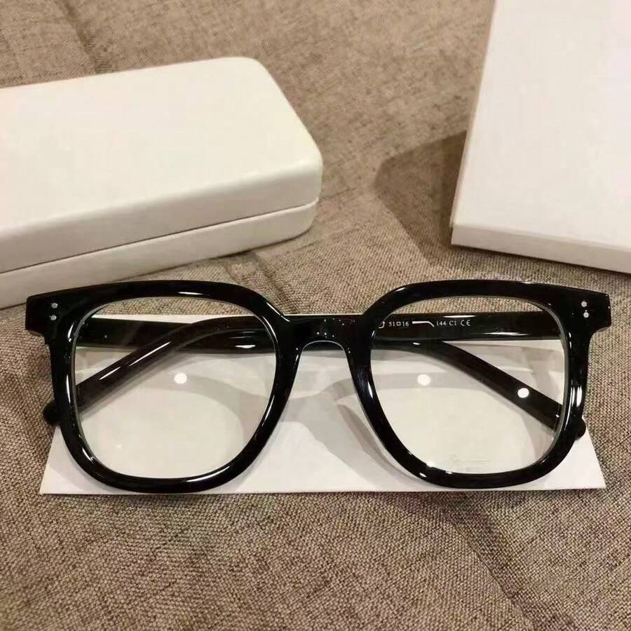 1pc Unisex Fashion Casual Classic Black Frame Decorative Glasses - Black - View 1