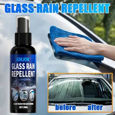 30ml Nano Spray de Vidrio Anti-Lluvia, Adecuado para Parabrisas de Coche, Casco, Parabrisas e Interior de Vidrio