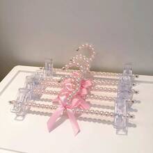 1/5/10件套欧式珍珠衣架,带蝴蝶结装饰,儿童衣架必备家具,珍珠裤夹,宠物衣架和普通衣架 - 預設 - 查看 4