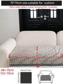 1pc All-Season Luxury Chenille Sofa Cushion Cover, Modern Minimalist Fashion Dust-Proof Anti-Slip Sofa Seat Pad, Machine/Hand Washable, Suitable For Bedroom, Office, Living Room Combination, L-Shaped And 1/2/3/4-Seat Sofa - Khaki - View 14