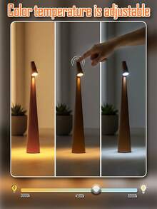 1pc Rechargeable Wireless LED Desk Lamp, Portable Touch Dimming Table/Bedside Lamp, 3-Level Adjustable Brightness, Minimalist Modern Nordic Design, Long Battery Life, Suitable For Bedroom, Living Room, Dining Room, Office And Cafe - Multicolor - View 6