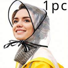 1 chiếc mũ mưa PVC gấp gọn dành cho nữ. Trong suốt và chống thấm nước, có thể chống mưa hiệu quả. Chất liệu không dệt, có thể giặt tay, thiết kế nhỏ gọn phù hợp cho du lịch. Rất thích hợp cho những ngày mưa. Quà tặng Ngày của Mẹ, Trang trí phòng ngủ, Vườn, Trang trí nhà bếp, Mùa hè, Bãi biển, Vật dụng cần thiết khi đi du lịch, Trang trí phòng, Mềm mại, Tốt nghiệp. - 1 mảnh màu đen - Xem 3