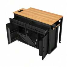 Mobile Storage Islands - Black + MDF - View 11