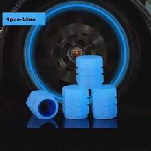 4个夜光轮胎气门嘴帽，通用型发光气门嘴套，绿色、粉色、蓝色、黄色可选，持久荧光，防水防尘，适用于汽车/SUV/摩托车/自行车/卡车/全地形车/房车，夜间行车安全及车轮装饰配件 - A - 查看 10