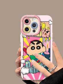 Shin-Chan Comic Panel With Superhero Flying Action! This Stylish Phone Case Is Compatible With Samsung, Apple,  OPPO, ,And So On.Made Of Flexible TPU Material,Shock-Resistant,Scratch-Resistant, It Offers Excellent Drop Protection And A Comfortable Grip. It's An Ideal Gift For Family, Friends, And Loved Ones, And A Perfect Choice For Festivals,Fundas Para ,Valentine's Day,Quick Ship Items,
Hombre Fundas Para, Hombre,Celulares Y Accs,White Phone Case - 白色 - 查看 4