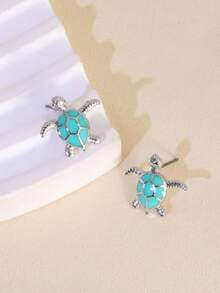 1 Pair Cute Casual Cartoon Sea Vacation Energetic Ocean Style Earrings - Blue - View 2